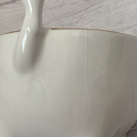 Elephant Trinket Dish Jewelry Holder Succulent Planter Gold Trim Teal Interior - Picture 10 of 12